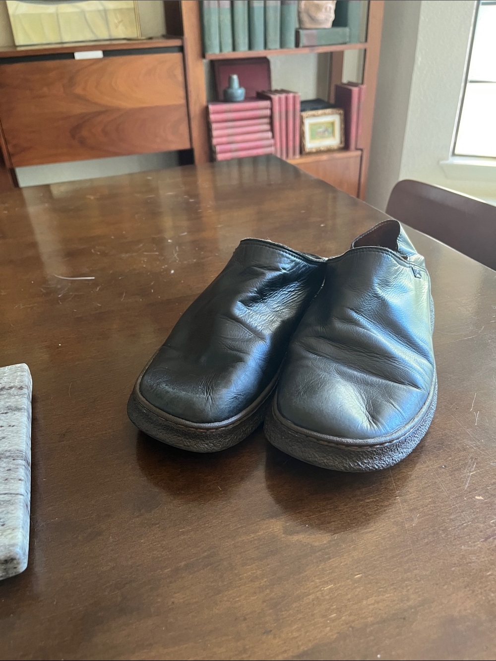 Camper Black Leather Slip-On Loafers